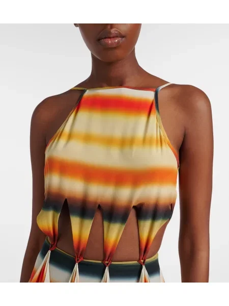 Rochie maxi Loewe de mătase cu dungi