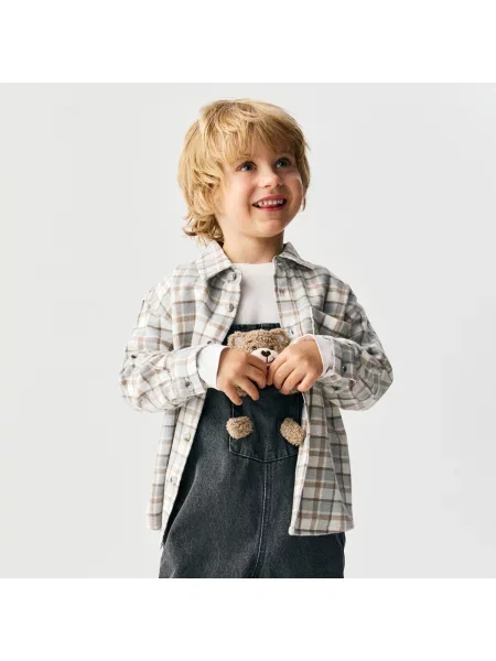 Reserved Kostkovaná košile světle šedá