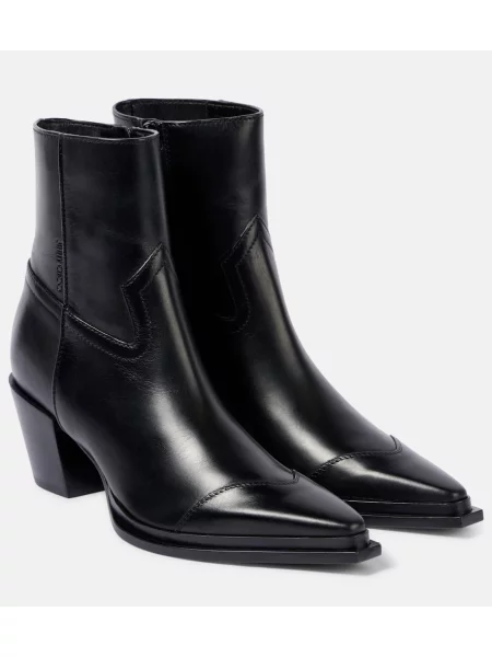 Cizme scurte Jimmy Choo din piele negru
