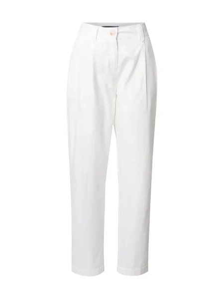 VERO MODA Élére vasalt nadrágok fehér