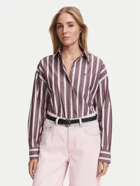 Košile Tommy Jeans fialová