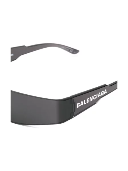 Lniane okulary przeciwsłoneczne Balenciaga Shield czarne