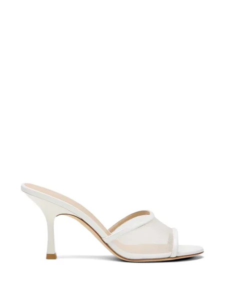 Papuci tip mules Stuart Weitzman alb