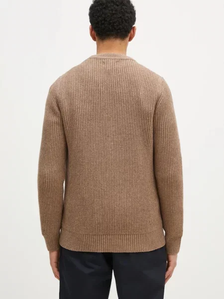 Vlněný svetr Baracuta Barbour x Baracut Miller Knit pánský hřejivý béžová