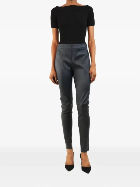 Leggings Joseph din piele albastru