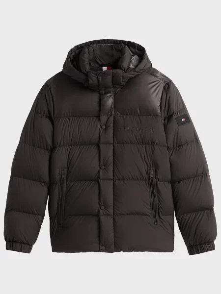 Куртка Tommy Hilfiger с капюшоном черная