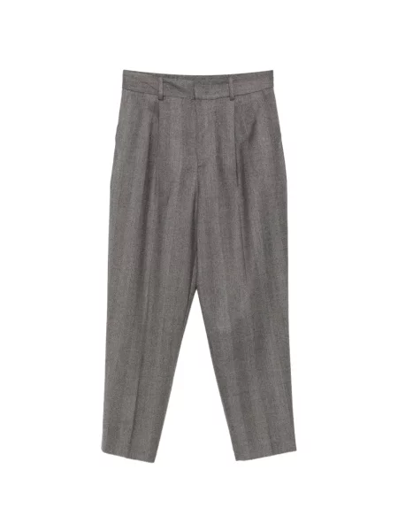 Pantaloni Pt Torino cu model herringbone gri