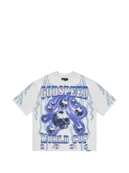 Tricou Godspeed cu imagine alb