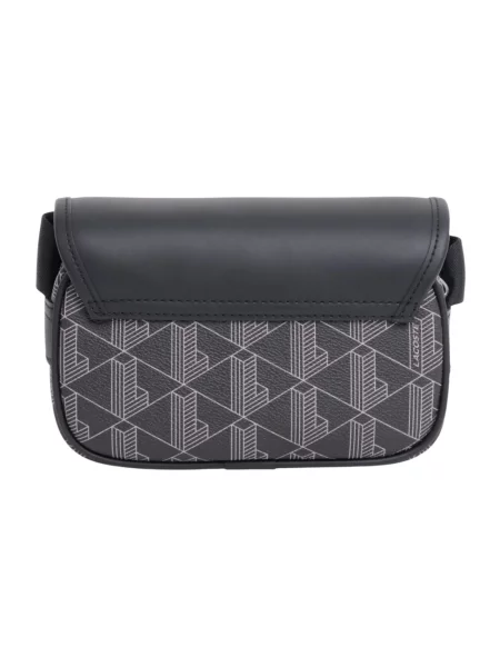 Lniana torebka crossbody Lacoste czarna