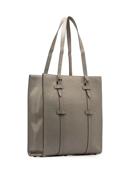 Kožená kožená taška Gucci Pre-owned šedá
