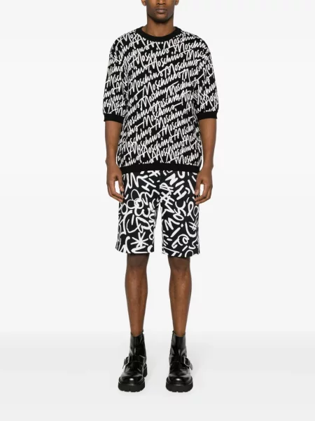 Chinos Moschino s potiskem černé