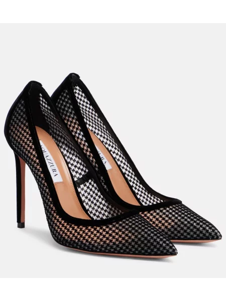 Pantofi cu toc Aquazzura de catifea negru