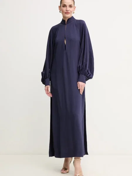 Luisa Spagnoli sukienka maxi oversize granatowy