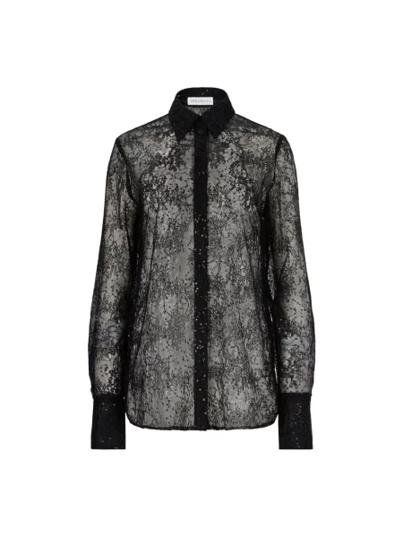 Koszula Nina Ricci z cekinami tiulowa czarna