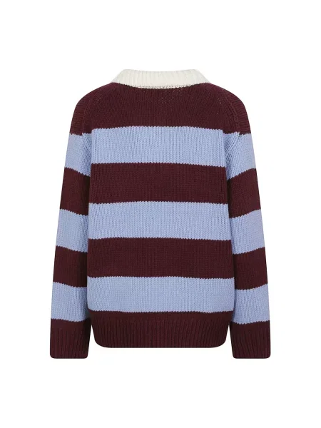 Sweter Ralph Lauren wełniany w paski z paskiem brązowy