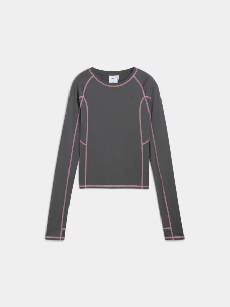 Лонгслів PUMA Yona Tight Longsleeve комбінований верх сірий