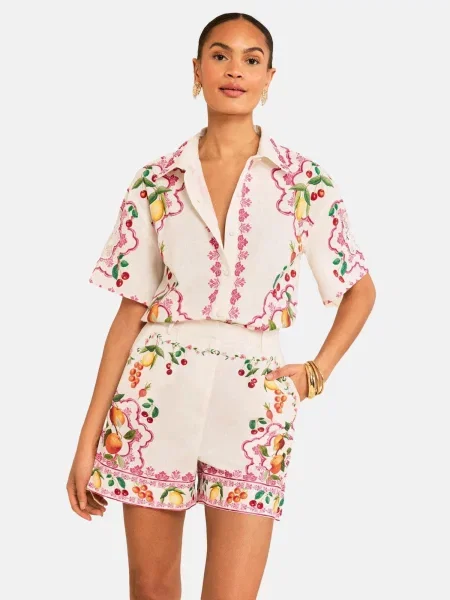 Love & roses Bluză galben / verde / roșu alb