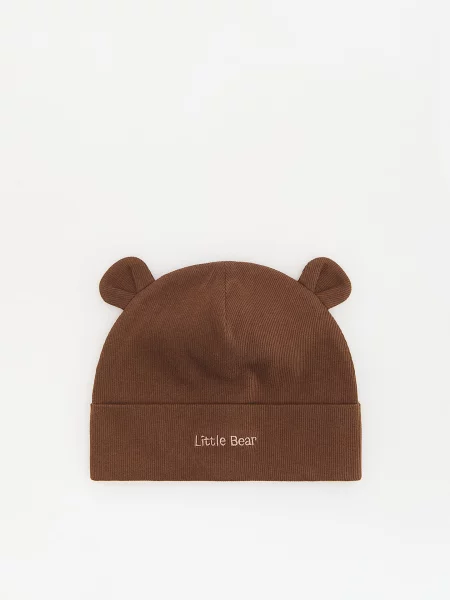 Reserved Čiapka beanie s uškami tmavohnedá