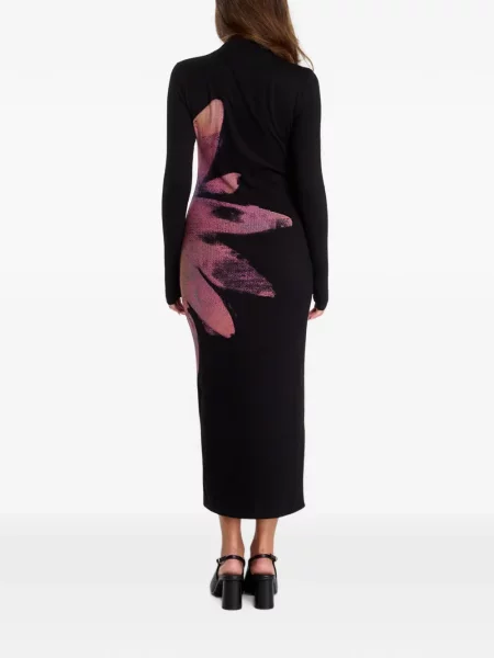 Rochie midi Desigual cu model floral cu imagine negru