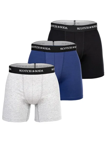 SCOTCH & SODA Bokserice tamno plava / siva melange crna