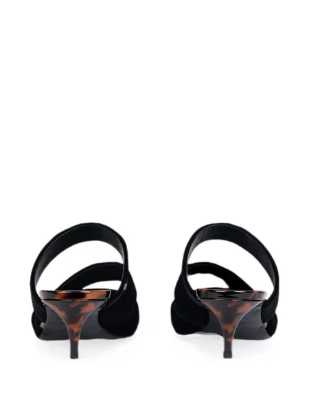 Papuci tip mules Balmain de catifea negru