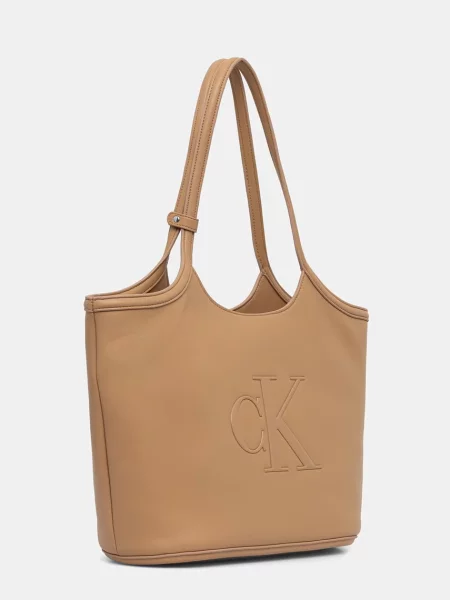 Calvin Klein Kabelka Bold Ck béžová