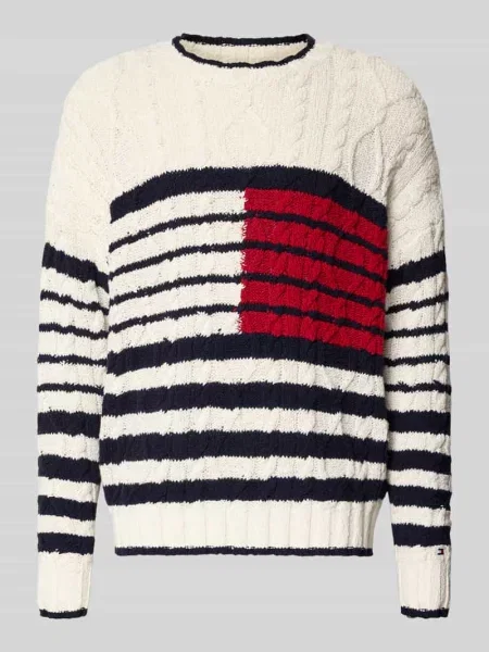 Sweter o kroju relaxed fit z dzianiny z czystej bawełny Tommy Hilfiger beżowy