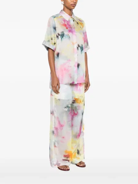Cămașă Aje cu model floral cu imagine gri