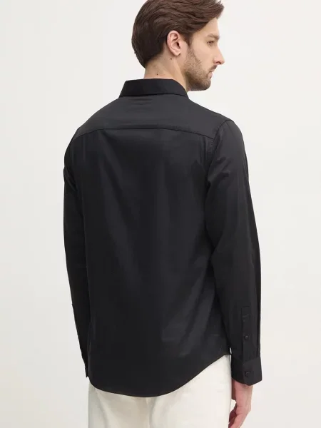 Košile Armani Exchange regular s klasickým límcem černá