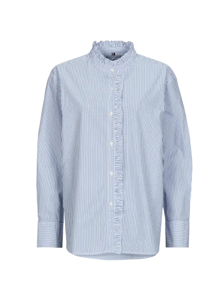 Cămașă Tommy Hilfiger din poplin albastru