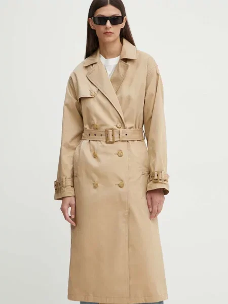 Levi's palton jeans femei de tranzitie cu doua randuri de bej