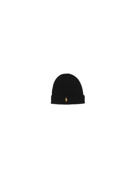 Czapka z czystej wełny Ralph Lauren czarna