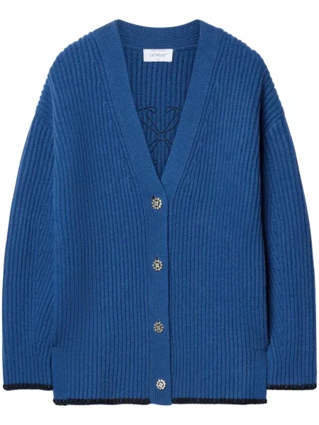 Cardigan Off-white cu broderie alb