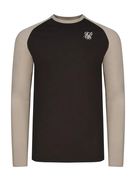 SikSilk Tricou maro închis / piatră gri