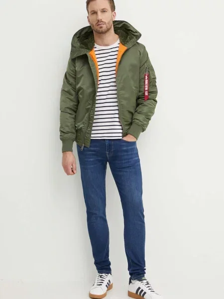 Μπουφάν Alpha Industries πράσινο λευκό