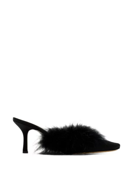 Papuci tip mules Mach & Mach cu pene negru