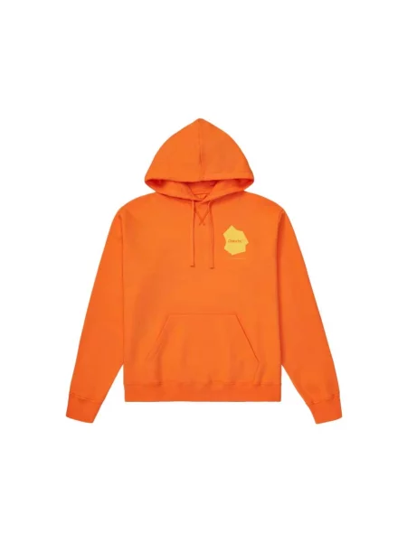 Bluza z kapturem Object z nadrukiem pomarańczowa