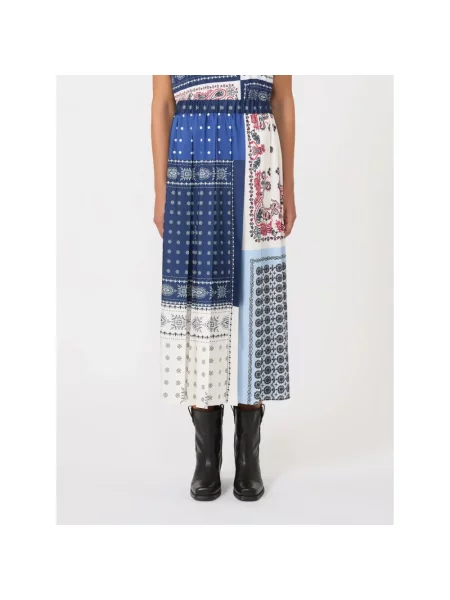 Weekend Max Mara spódnica LUNA midi rozkloszowana granatowy