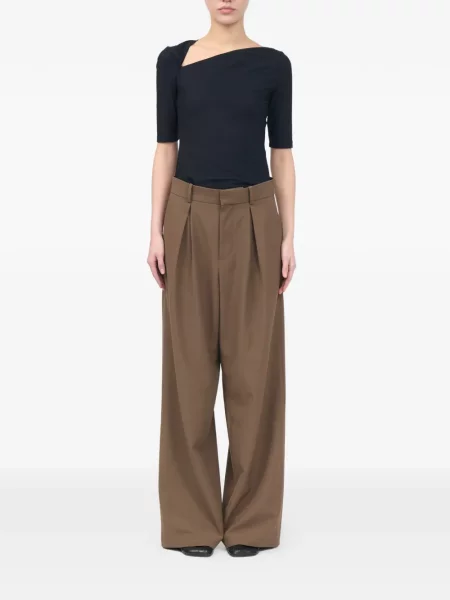 Gyapjú nadrág Mm6 Maison Margiela barna