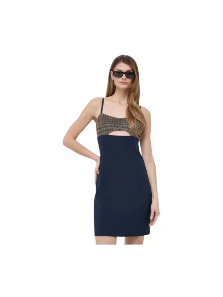 Sukienka mini Michael Kors z dżetami niebieska
