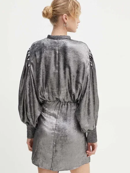 IRO rochie mini evazati argintiu