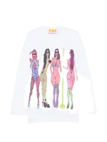Lung tricou Pdf cu imagine alb
