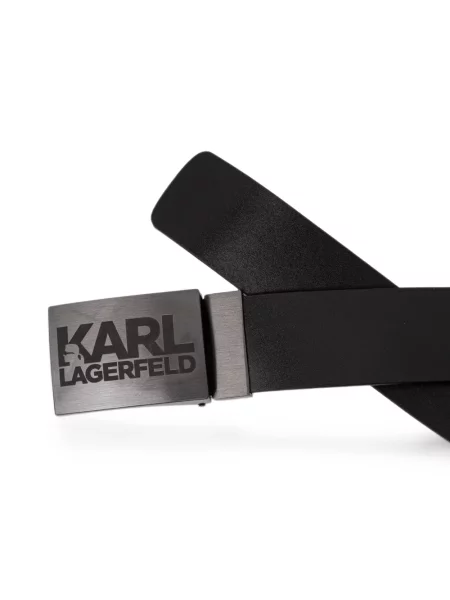 Кожаный колан Karl Lagerfeld с автограф черно