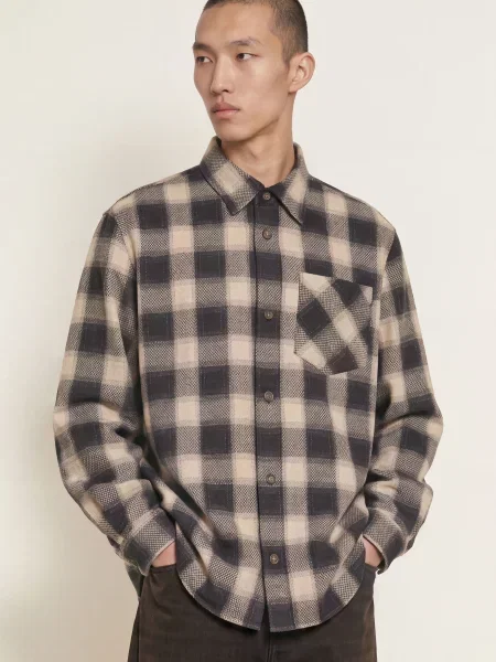 Carhartt Wip Košile Dayne Comfort Fit tmavě hnědá béžová