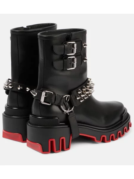 Kožené členkové čižmy Christian Louboutin čierna