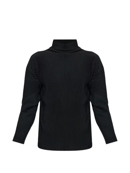 Majica Homme Plissé Issey Miyake sa stojećim ovratnikom crna