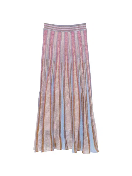 Fustă midi Forte_forte cu dungi roz