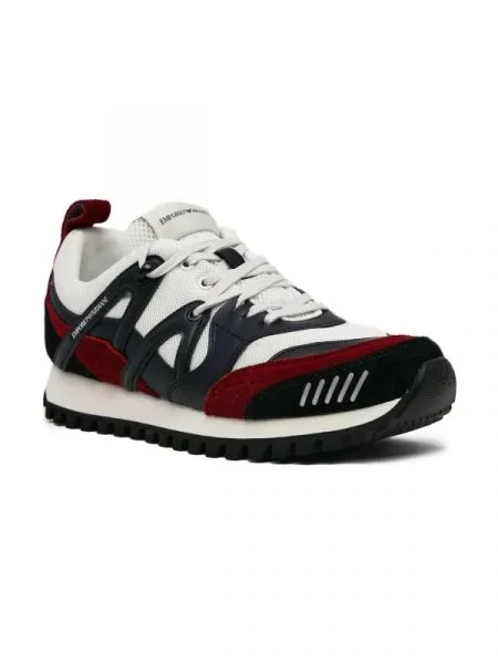 Emporio Armani Sneakers tornacipő bőr hozzáadásával fehér