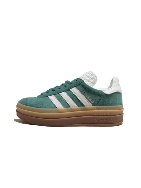 Lniane sneakersy Adidas Gazelle zielone