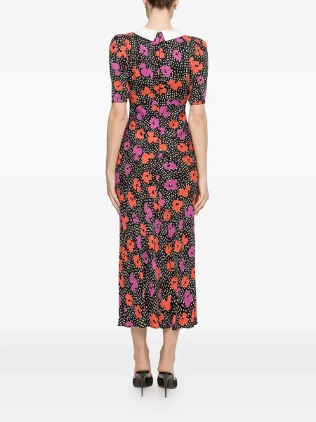 Rochie midi Nissa cu model floral cu imagine negru